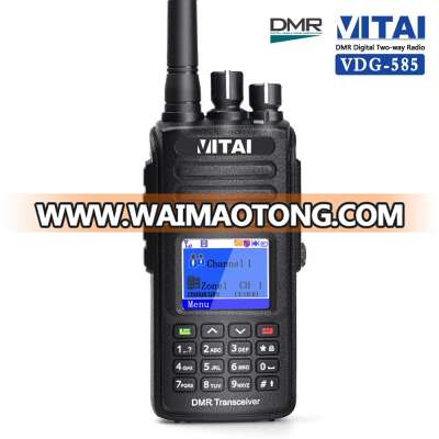 VITAI VDG-585 VHF 136-174Mhz UHF 400-480Mhz 5W Full-Duplex GPS Function IP67 Waterproof DMR Digital Walkie Talkie